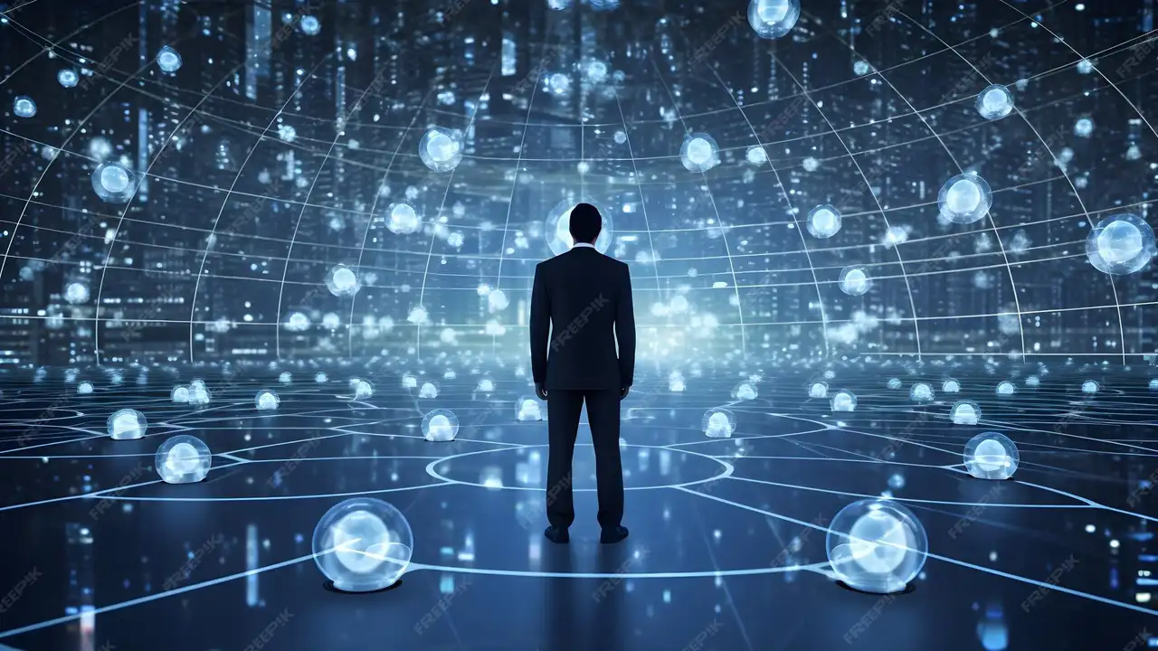 Close up on a plate of mashed potatoes, topped with baked pork chops with cream of mushroom soup, and a side of green beans.